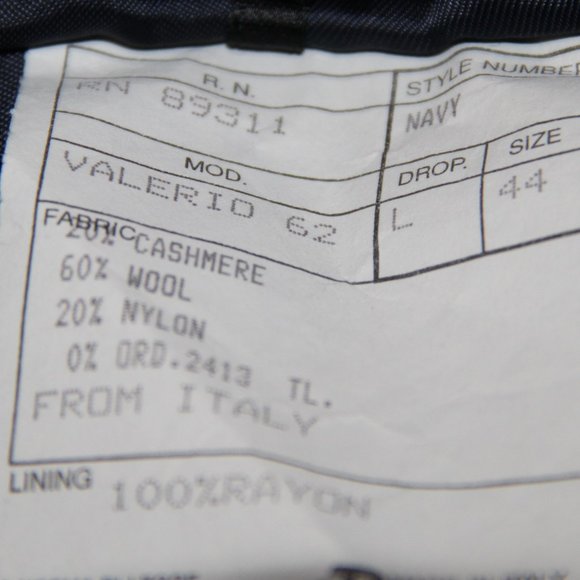 Massimo Italy Navy Blue Cashmere Wool Blend Men Long Classic Coat Size 44 - Picture 7 of 12